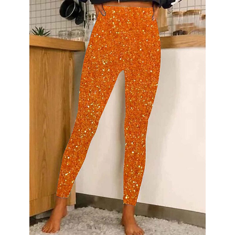 Women's Christmas Leggings Stretchy Twinkle Star Moisture Wicking Yoga Fitness Tennis Tights Stretchy Spandex Winter Sports Activewear Cropped Leggings2