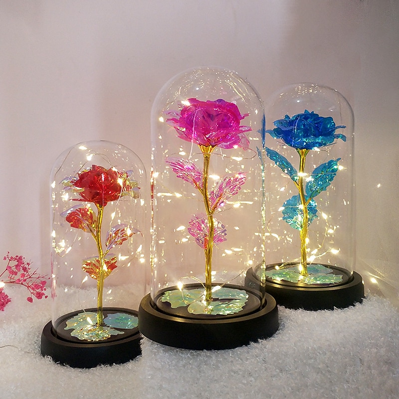 LED Rose Butterfly Lamp in Glass Dome - Perfect for Romantic Weddings, Birthdays, Valentine's Day, and Mother's Day (Battery Not Included)2