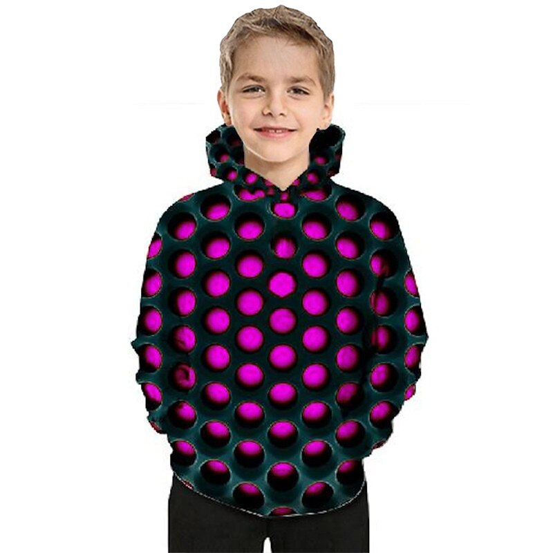 Kids Boys Hoodie Optical Illusion Long Sleeve Pocket Fall Winter Cool Daily Polyester Casual4