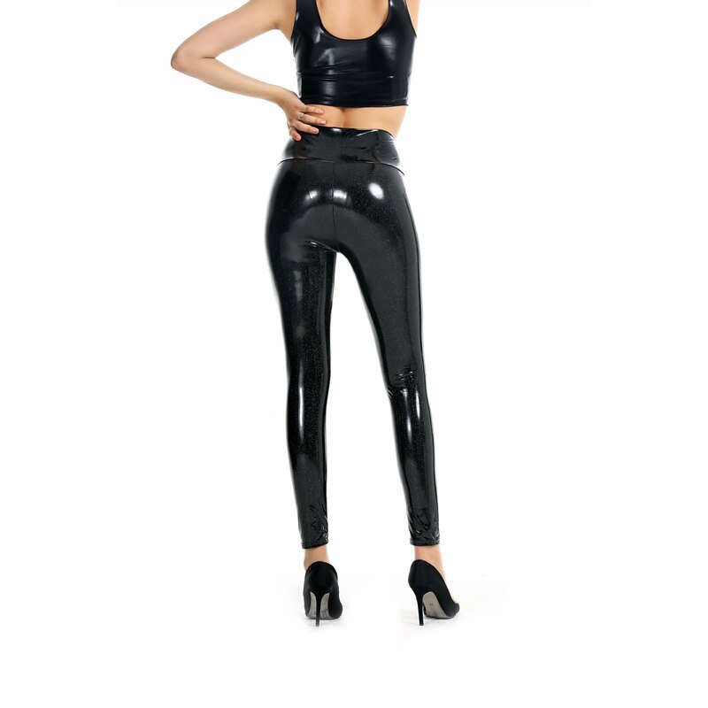 1980s High Waisted Shiny Latex Patent Leggings PU Leather Pencil Pants Fancy Dress Women's Masquerade Party Bachelorette Party Pride Parade Adults' Pants3