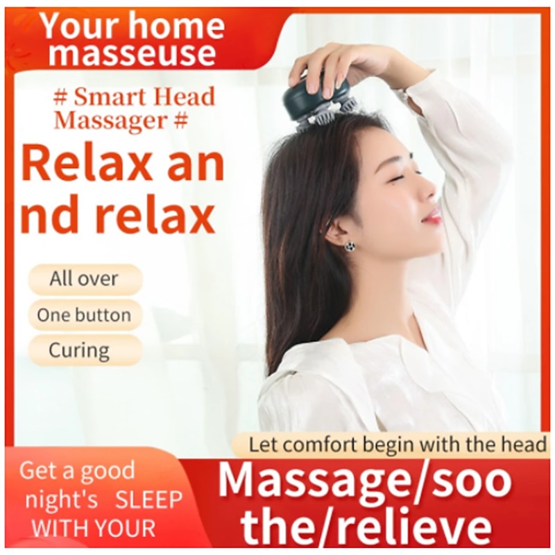 Electric Scalp Massager With Red Light and Vibration Heated Handheld Head Massager For Hair Growth Stress Relief Body Massage3