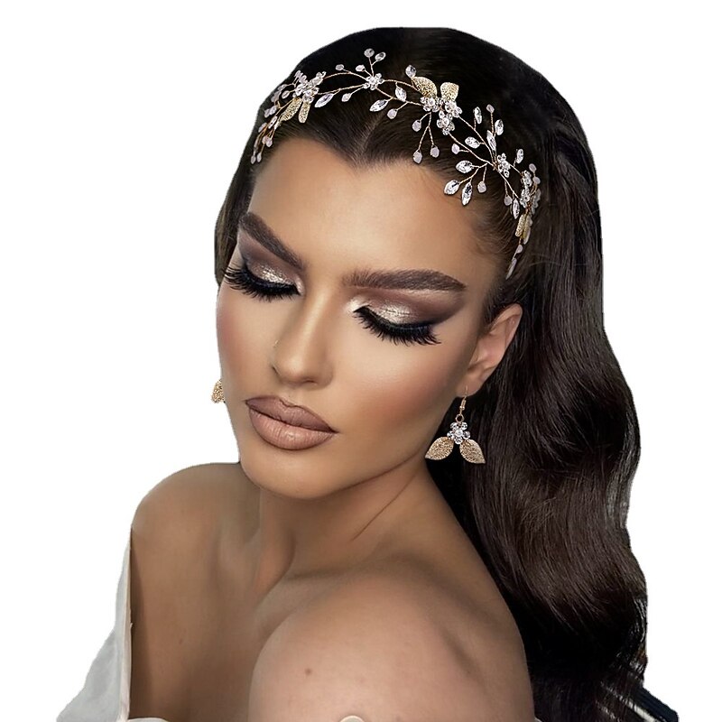 Headdress Alloy Wedding Party / Evening Bridal Shiny With Rhinestone Ribbon Tie Headpiece Headwear dress to impress2