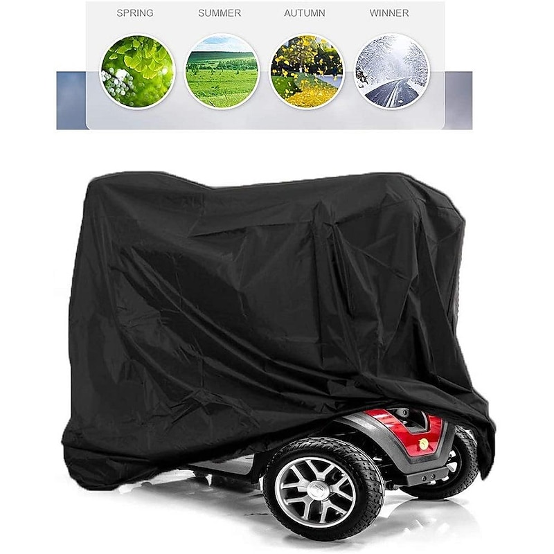 Mobility Scooter Storage Cover Waterproof, Wheelchair Storage Cover for Travel 3&4 Wheels Electric Scooter 190T Polyester Taffeta Protector from Dust Rain Sun