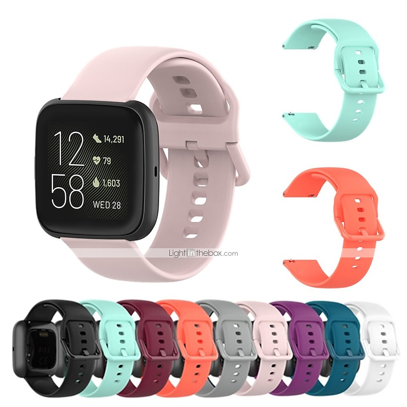 Watch Band for Fitbit Versa 2 / Versa Lite / Versa SE / Versa Silicone Replacement  Strap Soft Breathable Sport Band Wristband2