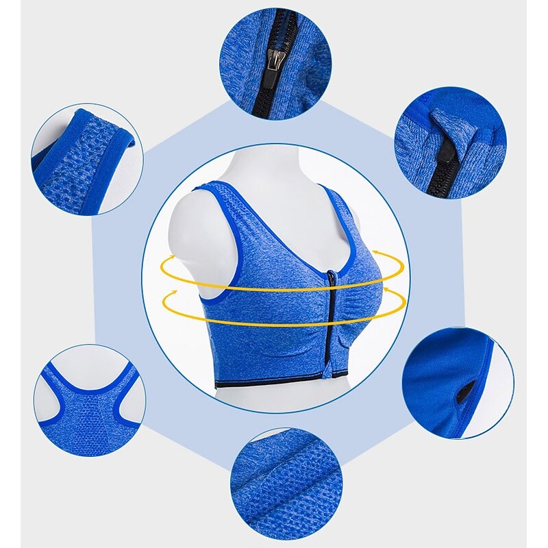 Women's High Support Sports Bra Running Bra Seamless Racerback Bra Top Padded Yoga Fitness Gym Workout Breathable Shockproof Sweat wicking Black White Pink Solid Colored Home Outfits2