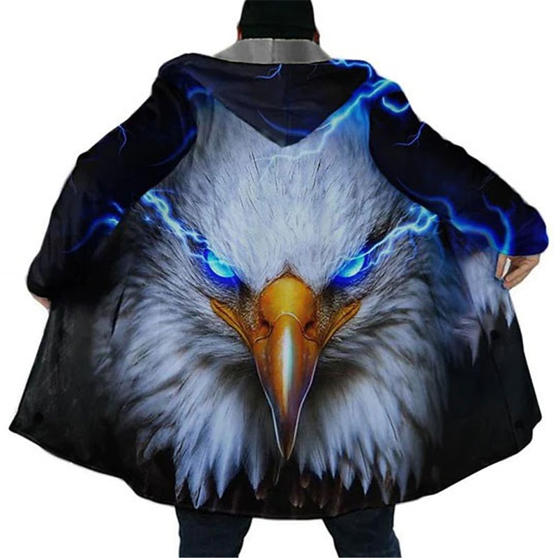 Men's Animal Graphic Prints Eagle Winter Coat Fleece Jacket Coat Warm Comfortable Breathable Fashion Streetwear Sport Sports & Outdoor Daily Wear Going out Zipper Pocket Print Fall & Winter Hoodie2