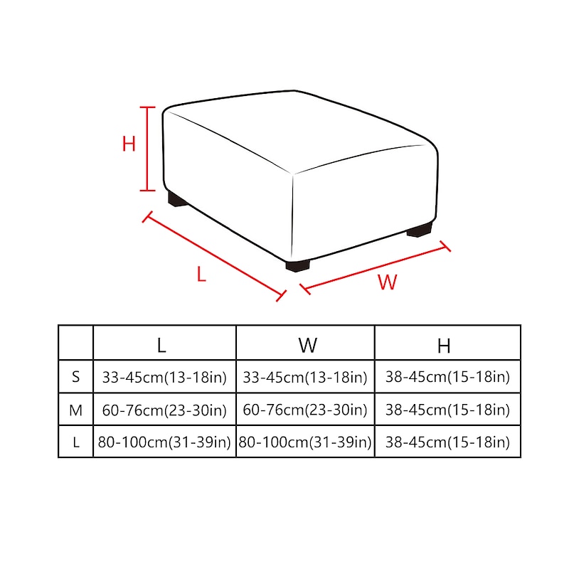 Stretch Ottoman Cover Square Footrest Sofa Slipcovers Stool Cover Footstool Protector Covers Feature Stretch Thick Soft Jacquard Fabric Removable Washable2