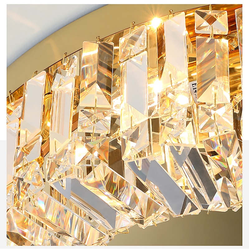 LED Chandelier, 60cm Nordic Led Ceiling Lights Crystal Living Room Lamp Gold Round Ceiling Indoor Hanging Lamp for Kitchen Bedroom2