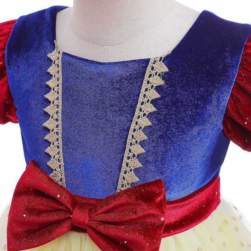 Snow White and the Seven Dwarfs Snow White Fairytale Princess Flower Girl Dress Theme Party Costume Tulle Dresses Girls' Movie Cosplay Halloween Blue Dress Carnival Masquerade World Book Day Costumes4