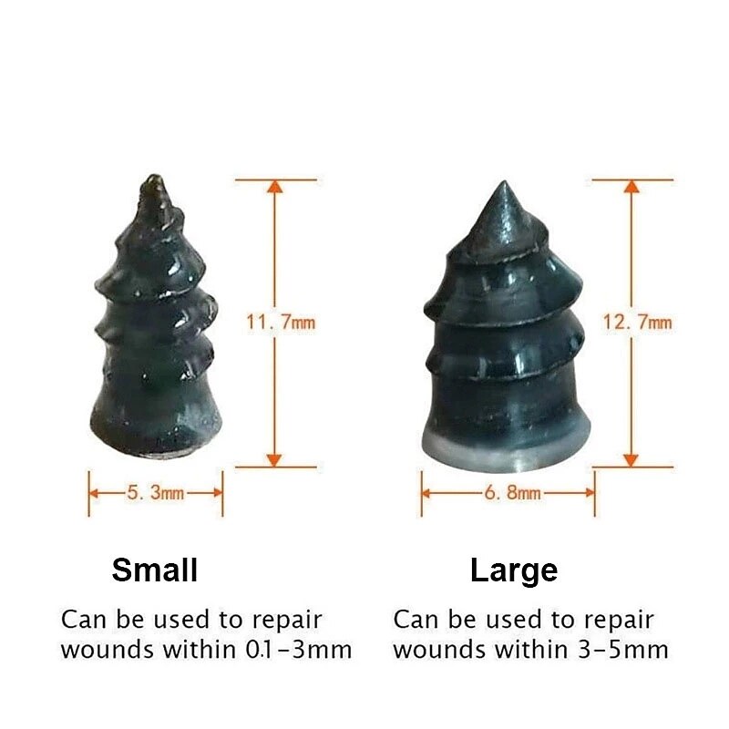 StarFire 40pcs Tire Repair Rubber Nails 20 Small Nails & 20 Large Nails Self-Service Tire Repair Rubber Screws For Car Motorcycle Tire Puncture Repair2