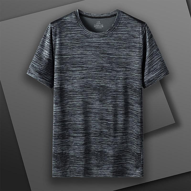 Men's T Shirt Moisture Wicking Shirts Short Sleeve Round Neck Summer Spring All Seasons Solid / Plain Color Sporty Sportswear Outdoor Daily Wear Blue Light Grey Dark Blue Top Tee for Men3