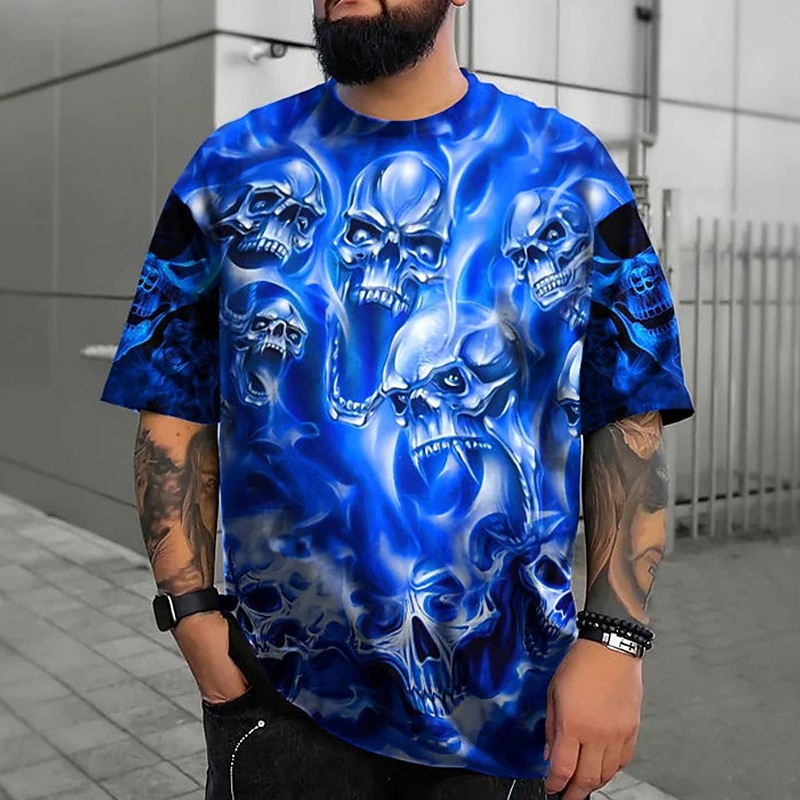 Men's Plus Size T shirt Tee Big and Tall Graphic Crew Neck Print Short Sleeve Spring & Summer Vintage Fashion Streetwear Basic Casual Sports Tops