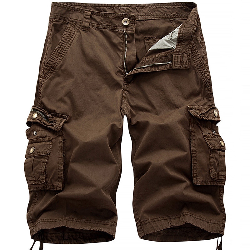 Men's Cargo Shorts Shorts Hiking Shorts Leg Drawstring 6 Pocket Plain Comfort Outdoor Daily Going out Cotton Blend Fashion Streetwear Black Wine3