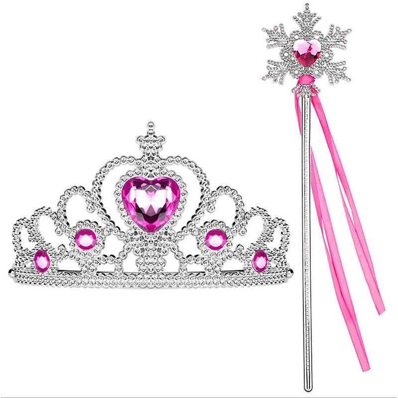 Fairytale Princess Elsa Tiara Accessories Set Girls' Movie Cosplay Cute Halloween red heart Light Green Peach Heart Phnom Penh Yellow Diamond Tiaras Wand Halloween Masquerade World Book Day Costumes2