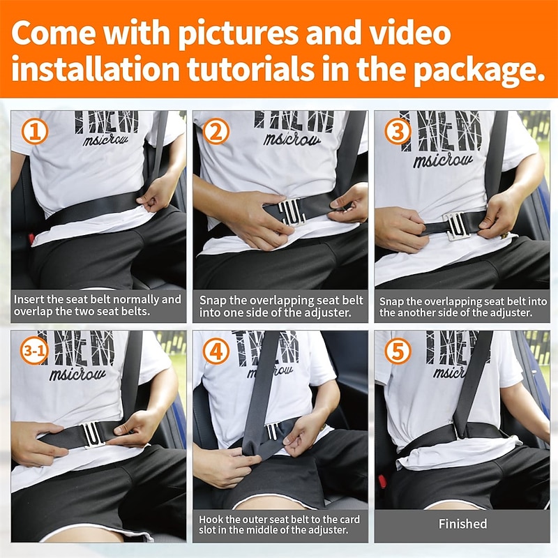 2PCS Seat Belt Clips Seatbelt Adjuster Universal All Auto Models Metal Seat Belt Clip Improve Driving Comfort Suitable for Fat Man4