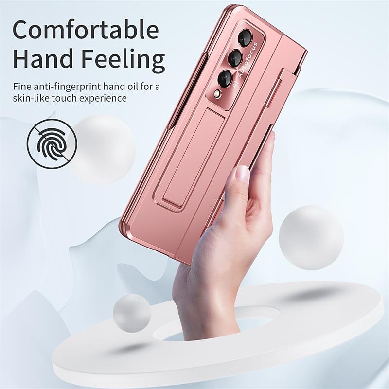 Phone Case For Samsung Galaxy Z Fold 7 Z Fold 6 Z Fold 5 Z Fold 4 Z Fold 3 Full Body Case with Stand Holder Flip Full Body Protective Solid Colored PC2