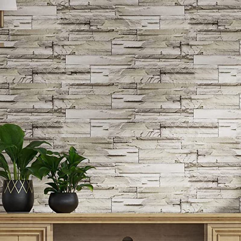 Brick Wallpaper Peel and Stick Wallpaper Removable Pvc/Vinyl Self Adhesive 17.7''x118''in(45cmx300cm) / 45x300cm