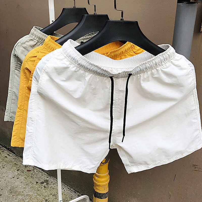 Men's Board Shorts Swim Shorts Swim Trunks Beach Shorts Pocket Drawstring Plain Comfort Outdoor Daily Holiday Simple Casual Grass Green Black Micro-elastic