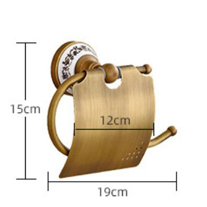 Toilet Paper Holders Contemporary Brass with Ceramic Carved Design Roll Paper Holders Wall Mounted 1pc2