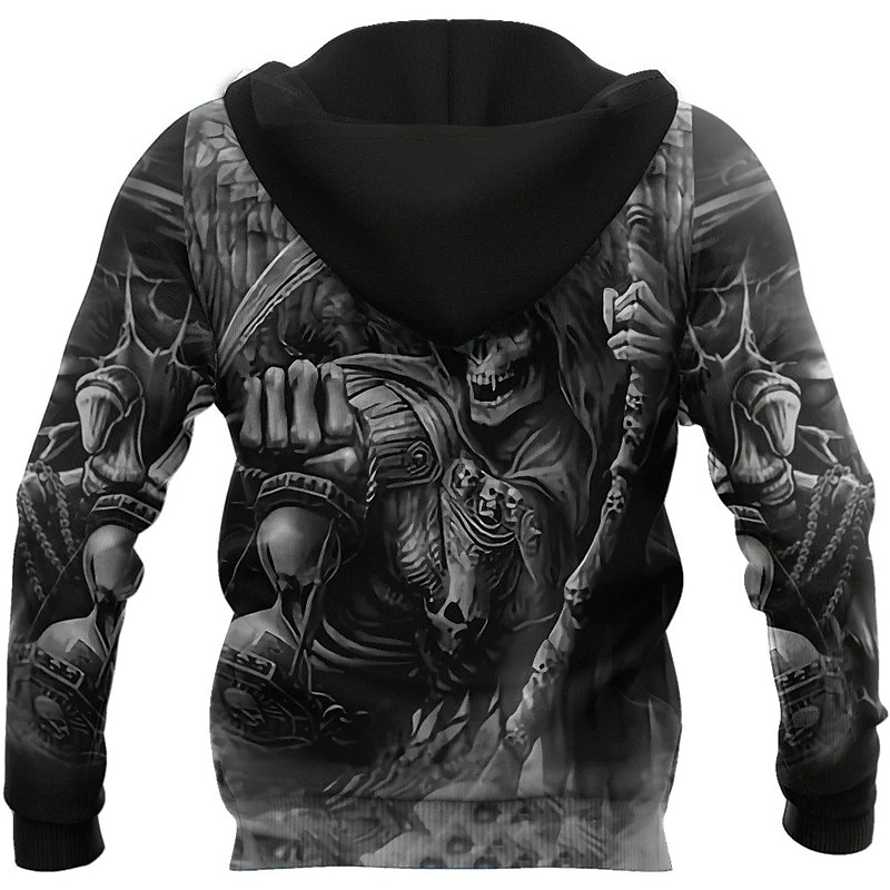 Men's Skull Graphic Prints Hoodie Hoodies Sweatshirt Streetwear Designer Long Sleeve Hooded Daily Sports 1 2 Print Spring &  Fall Designer2