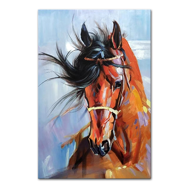 Mintura Handmade Horse Oil Paintings On Canvas Wall Art Decoration Modern Abstract Animals Picture For Home Decor Rolled Frameless Unstretched Painting3