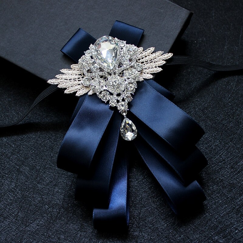 Men's Fashion Bow Tie Solid Color Black Champagne Yellow 20232