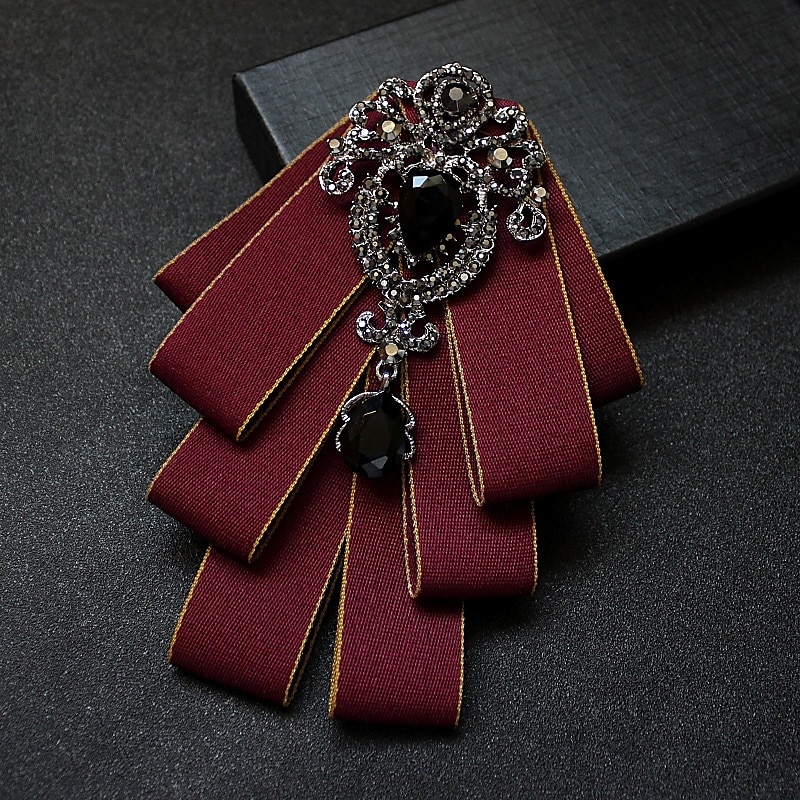 Men's Fashion Bow Tie Color Block Black Red Blue 20232