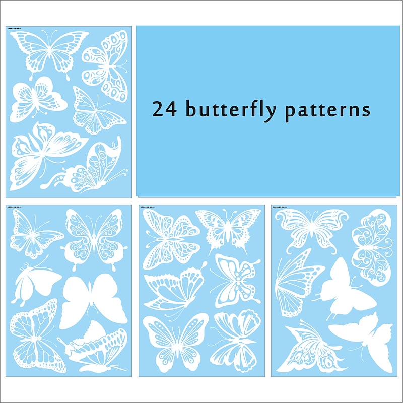 24pcs prevent birds from hitting windows sticker doors and windows pasted with large electrostatic butterflies3