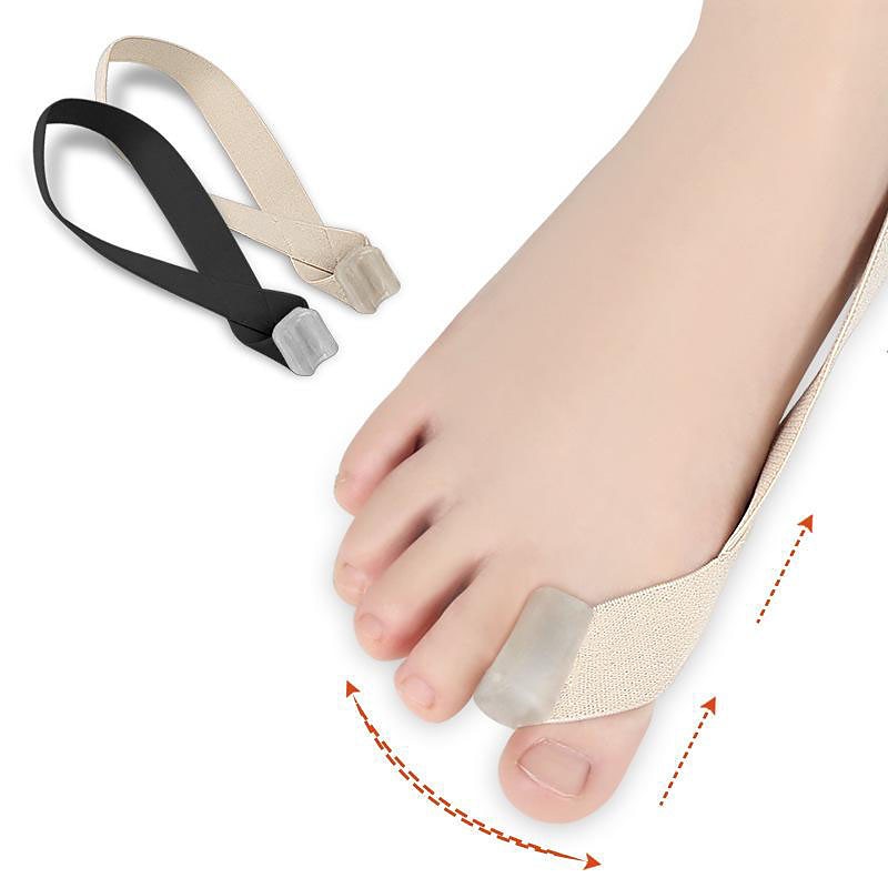Toe Separator with Elastic Band for Bunion Relief and Toe Alignment, Comfortable and Adjustable Gel Toe Straightener for Foot Pain Support