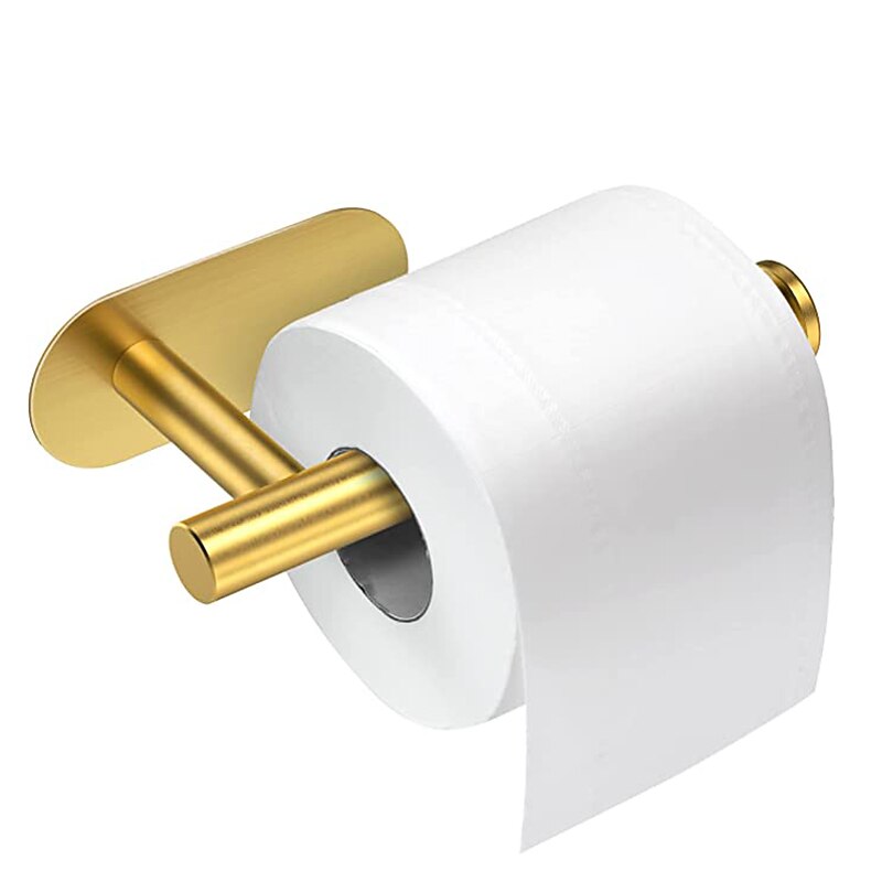 Self-adhesive Toilet Paper Holder Wall Mounted Bathroom 304 Stainless Steel Paper Towel Rack Toilet Multi-Function Toilet Paper Rack Perforated Paper Towel Rack2