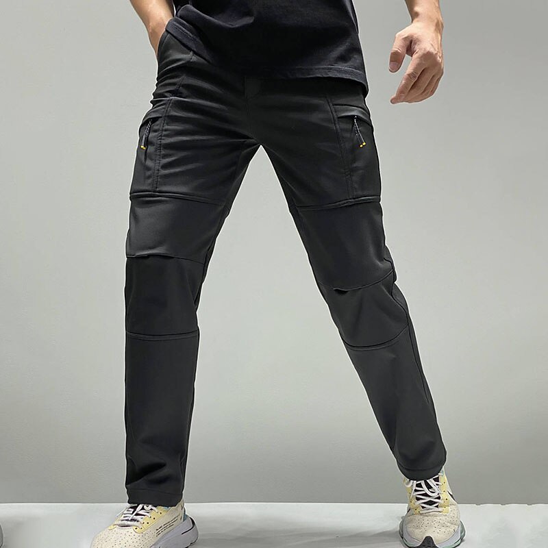 Men's Waterproof Hiking Pants Fleece Lined Pants Softshell Pants Winter Outdoor Thermal Warm Fleece Lining Waterproof Windproof Pants / Trousers Bottoms Black Navy Blue Fleece Hunting Ski / Snowboard3