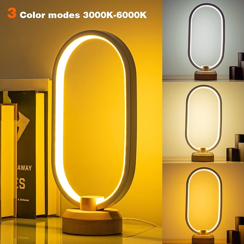 LED Wooden Table Lamp USB Interface Bedroom Bedside Night Lamp Dimmable LED Lighting Creative Home Decoration and Unique Relocation Gift3