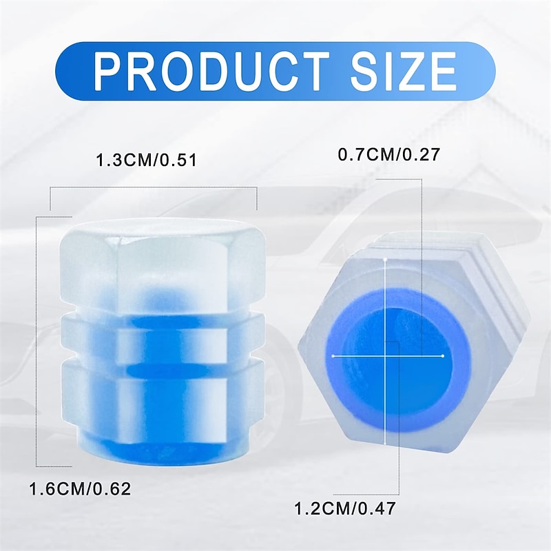 8 PCS Luminous Wheels Cap Tire Valve Stem Glow Luminous at Night Air Caps Cover Fluorescent Illuminated Auto Car Wheel Valve Stem Caps Cover for SUV Motorcycles Truck Vehicle2