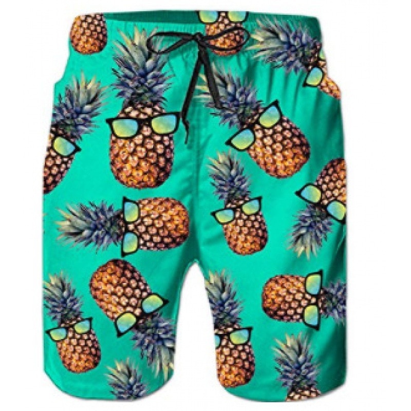 Men's Flag Flamingo Pineapple Swimming Trunks Board Shorts Swim Shorts Mid Waist Fashion Streetwear Casual Outdoor Daily Holiday Pocket Drawstring Elastic Waist Designer Clothing Apparel3