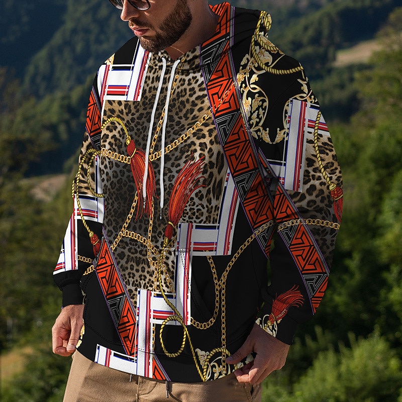 Men's Rainbow Graphic Prints Graffiti Hoodie Hoodies Sweatshirt Streetwear Designer Long Sleeve Hooded Daily Sports Black Red Print Spring &  Fall Designer4