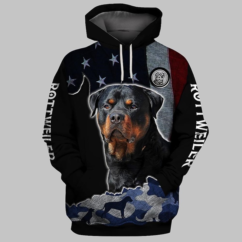 Animal Dog Hoodie Cartoon Manga Anime 3D Front Pocket Graphic For Couple's Men's Women's Adults' 3D Print3