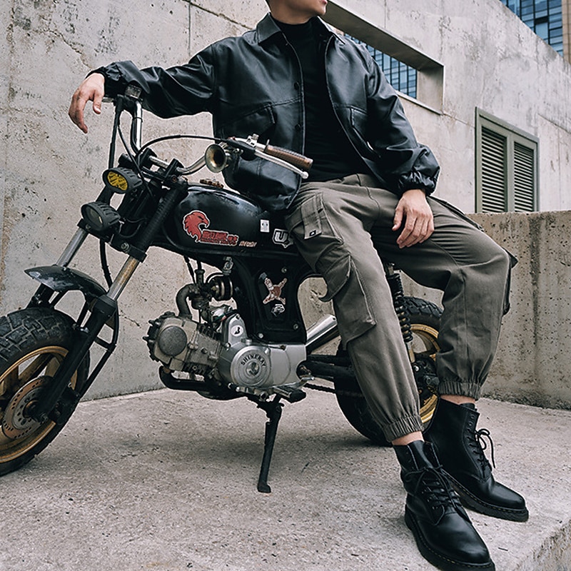 Men's Cargo Pants Cargo Trousers Joggers Trousers Drawstring Elastic Waist Multi Pocket Plain Comfort Wearable Ankle-Length Outdoor Casual Daily Sports Stylish ArmyGreen Black4