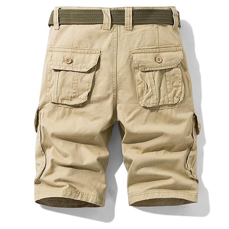 Men's Cargo Shorts Shorts Hiking Shorts 6 Pocket Plain Comfort Breathable Knee Length Casual Daily Streetwear 100% Cotton Sports Fashion Blue Green Micro-elastic2