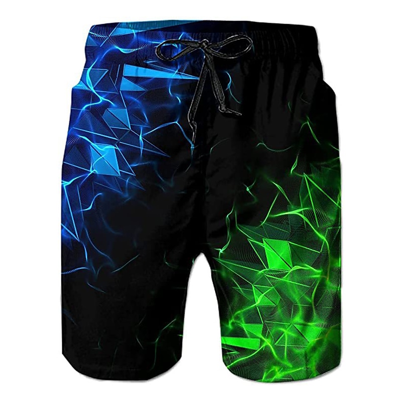 Men's Graphic Cartoon Unicorn Swimming Trunks Board Shorts Swim Shorts Mid Waist Streetwear Hawaiian Boho Casual Daily Holiday Drawstring Elastic Waist 3D Print Designer Clothing Apparel2