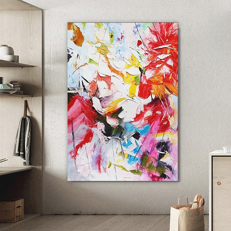 Handmade Hand Painted Oil Painting Wall Modern Abstract Colorful Flower Landscape Canvas Painting Home Decoration Decor Rolled Canvas Paingtings3