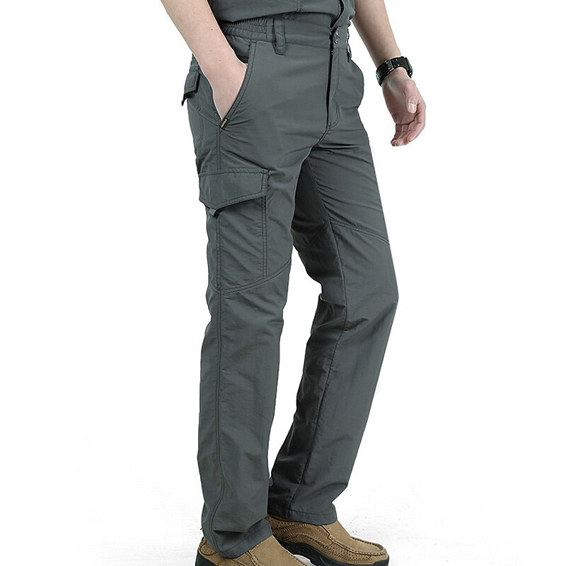 Men's Cargo Pants Cargo Trousers Trousers Elastic Waist 6 Pocket Plain Comfort Outdoor Daily Going out Fashion Streetwear Black Army Green4