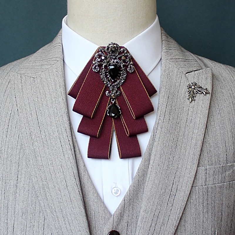 Men's Fashion Bow Tie Color Block Black Red Blue 2023