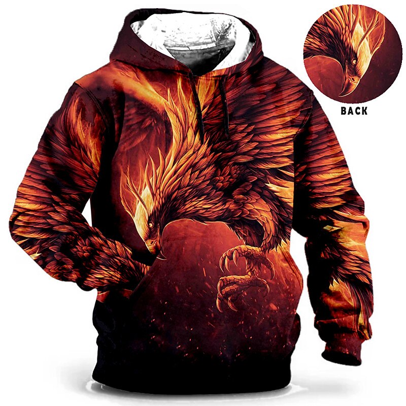 Men's Animal Graphic Prints Hoodie Hoodies Sweatshirt Streetwear Designer Long Sleeve Hooded Daily Sports Blue Purple Print Spring &  Fall Designer