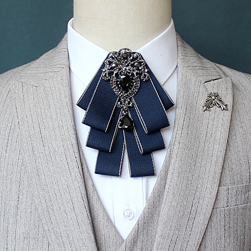 Men's Fashion Bow Tie Color Block Black Red Blue 20233