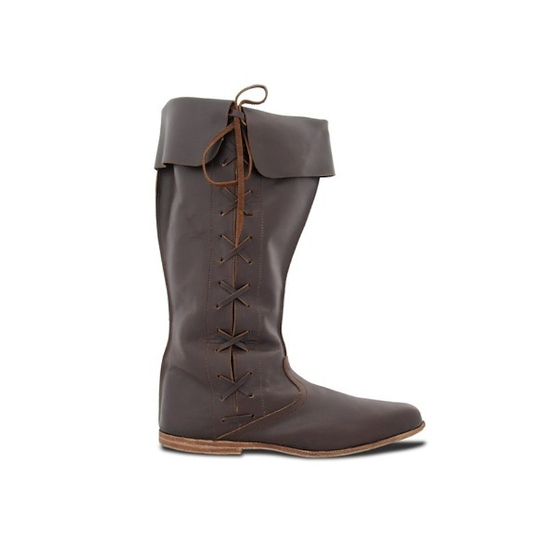 Medieval Renaissance Shoes Knee High Boots Flat Jazz Boots Pirate Viking Crusader Fancy Dress Men's Unisex Celtic Pirate Halloween Carnival Performance Party / Evening LARP Adults' Shoes4