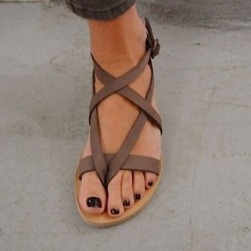 Women's Sandals Boho Bohemia Beach Flat Sandals Daily Summer Flat Heel Open Toe Suede Loafer Black Blue Brown3