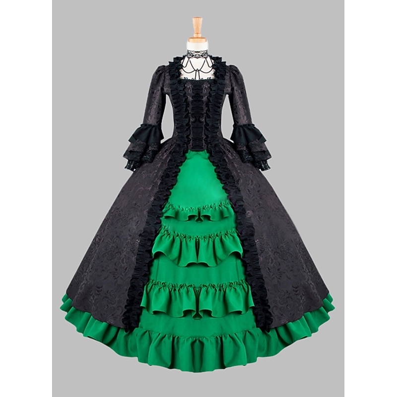 Rococo Victorian Ball Gown Party Costume Masquerade Prom Dress Plus Size Fancy Dress Women's Royal Masquerade Carnival Party Halloween Adults' Dress3