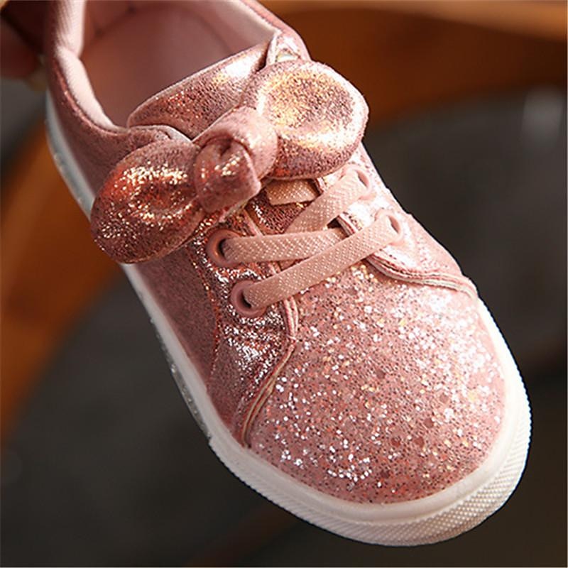 Girls' Sneakers Daily Sports & Outdoors Glitters Casual Synthetics Little Kids(4-7ys) Toddler(2-4ys) School Daily Walking Shoes Outdoor Sequin Lace-up Sequins Silver Pink Gold Spring Fall4