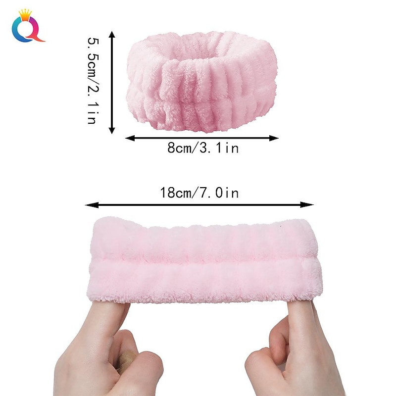 Spa Headband for Washing Face and Matching Wristbands, Teen Girls Fuzzy Skincare Headbands, Kids Soft Facial Makeup Head Band, Shower Skin Care Girl Hair Sleepover Party Supplies4