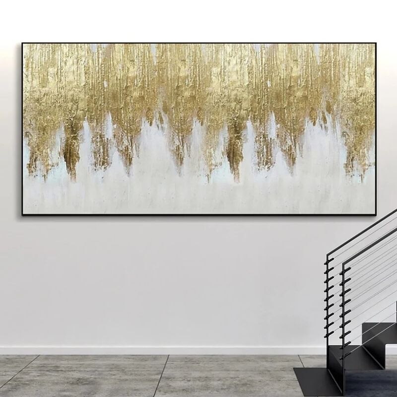 Handmade Oil Painting Canvas Wall Art Decoration Golden Fleeting Abstract for Home Decor Rolled Frameless Unstretched Painting 10